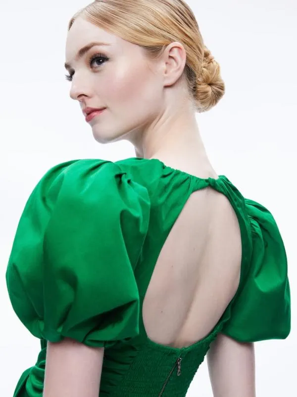 Dresses Women Alice Olivia KYLAN PUFF SLEEVE MINI DRESS Emerald