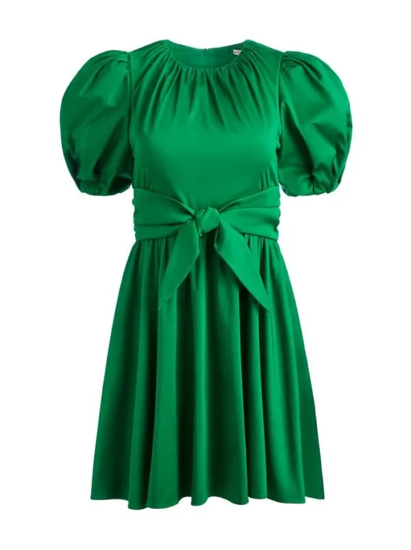 Dresses Women Alice Olivia KYLAN PUFF SLEEVE MINI DRESS Emerald