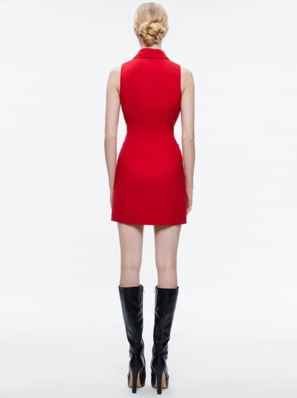 Dresses Women Alice Olivia LATOYA SLEEVELESS BLAZER MINI DRESS Perfect Ruby