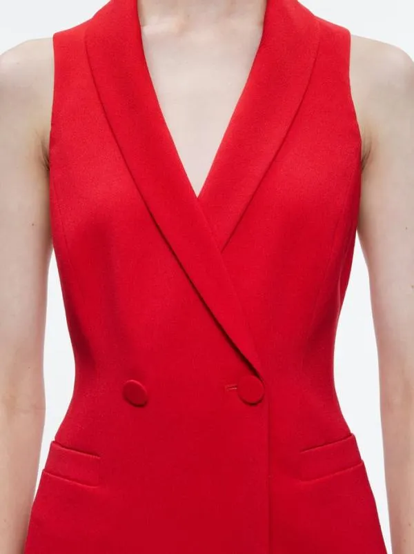 Dresses Women Alice Olivia LATOYA SLEEVELESS BLAZER MINI DRESS Perfect Ruby