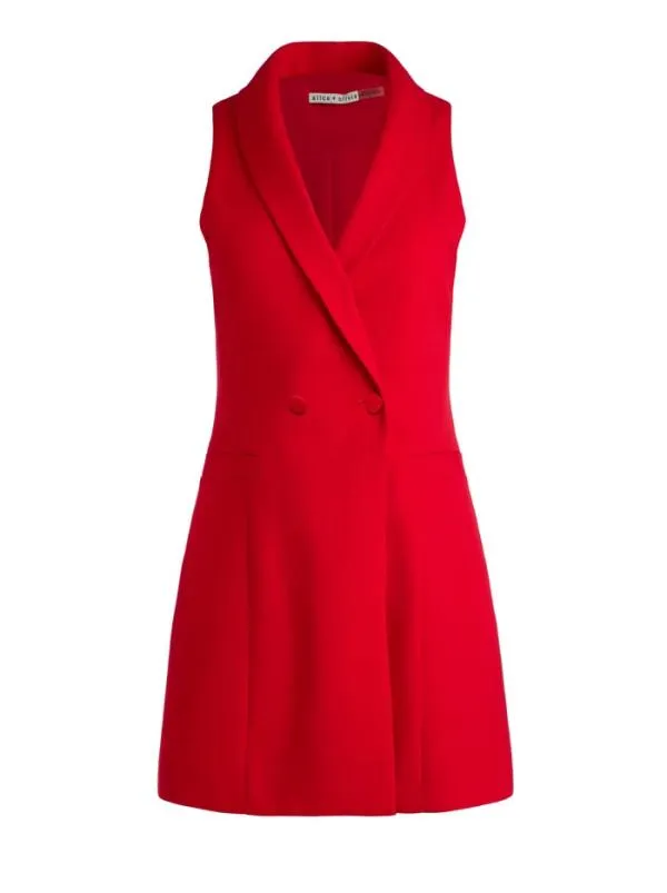 Dresses Women Alice Olivia LATOYA SLEEVELESS BLAZER MINI DRESS Perfect Ruby