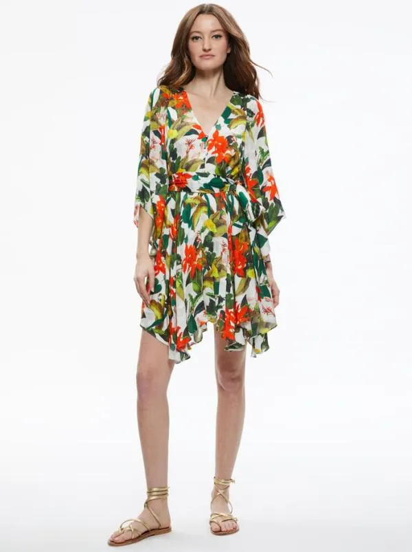 Dresses Women Alice Olivia MARVA BELTED MINI DRESS Tropical Sunrise Off White Dresses Women Alice Olivia MARVA BELTED MINI DRESS Tropical Sunrise Off White