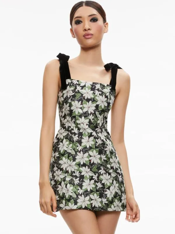 Dresses Women Alice Olivia MARYANN MINI DRESS Moonlight Floral