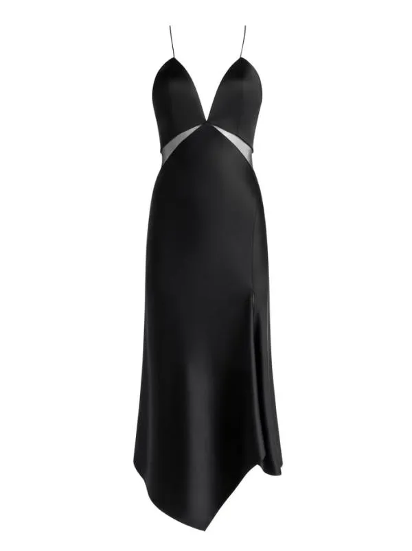 Dresses Women Alice Olivia MORIAH SHEER CUTOUT MIDI DRESS Black