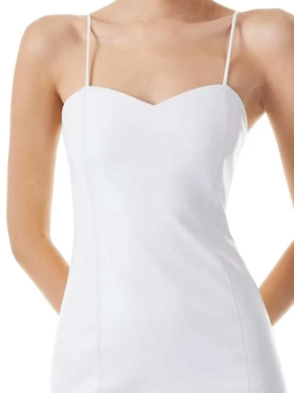Dresses Women Alice Olivia NELLE VEGAN LEATHER SWEETHEART DRESS Off White