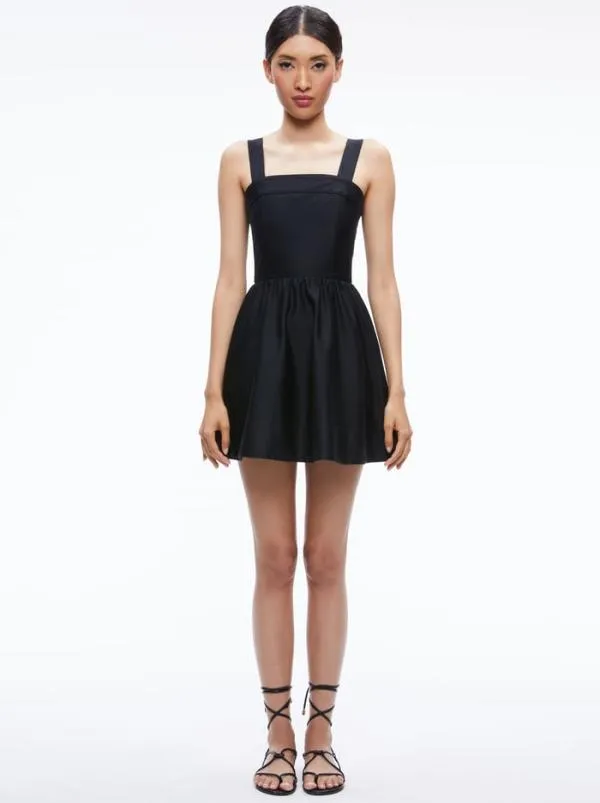 Dresses Women Alice Olivia SAIGE TIE BACK MINI DRESS Black