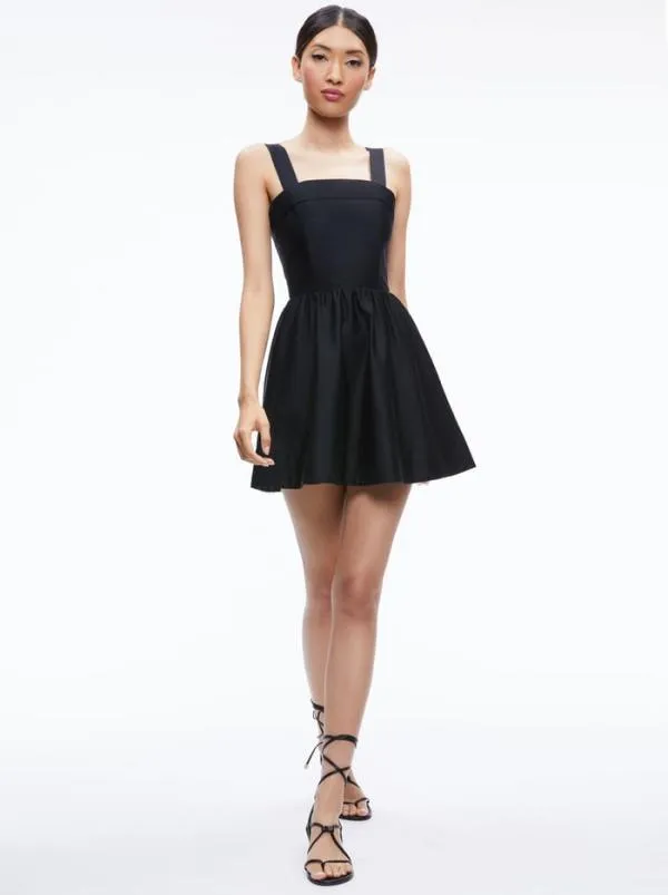 Dresses Women Alice Olivia SAIGE TIE BACK MINI DRESS Black