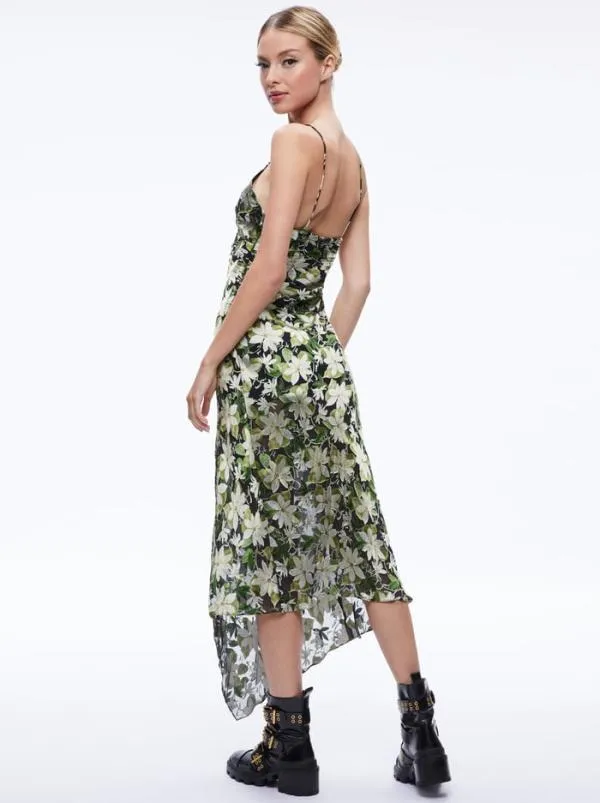 Dresses Women Alice Olivia SHAWNA ASYMMETRICAL SLIP DRES Moonlight Floral