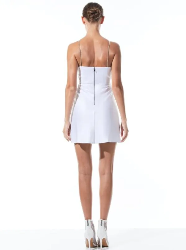 Dresses Women Alice Olivia SUTTON CRYSTAL STRAP MINI DRESS White