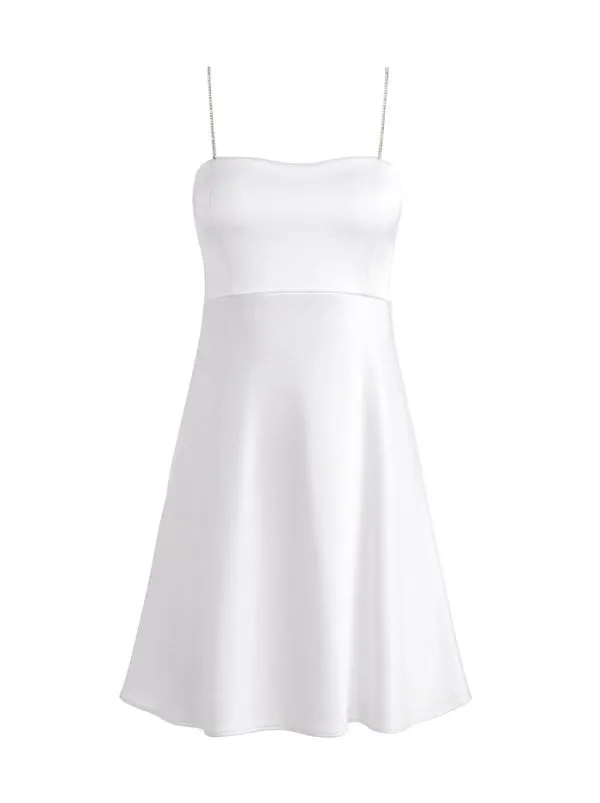 Dresses Women Alice Olivia SUTTON CRYSTAL STRAP MINI DRESS White