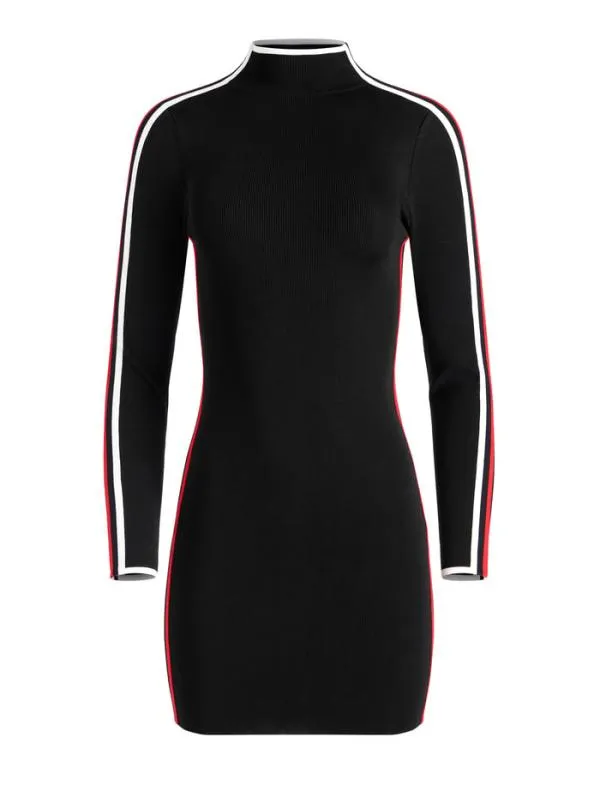 Dresses Women Alice Olivia TOYA TURTLENECK DRESS Blackperfect Ruby