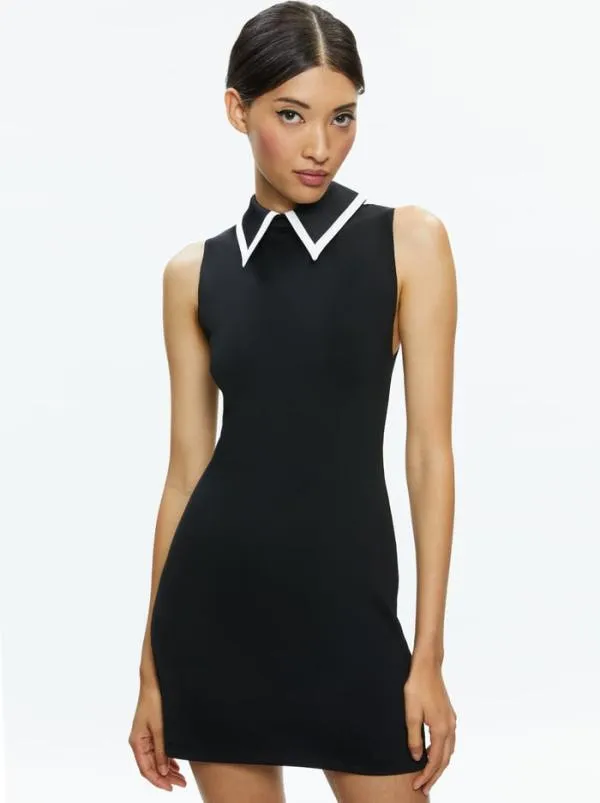 Dresses Women Alice Olivia WYNELL COLLARED MINI DRESS Blackoff White