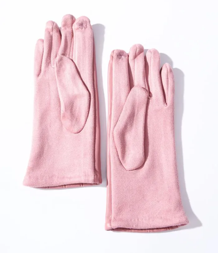 Dusty Pink Suede Leatherette Gloves Accessories Unique Vintage Gloves and Scarves