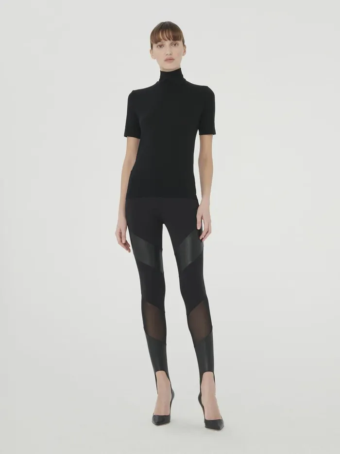 Eco Vegan Stirrup Trousers Black Women Wolford Trousers and Jumpsuits