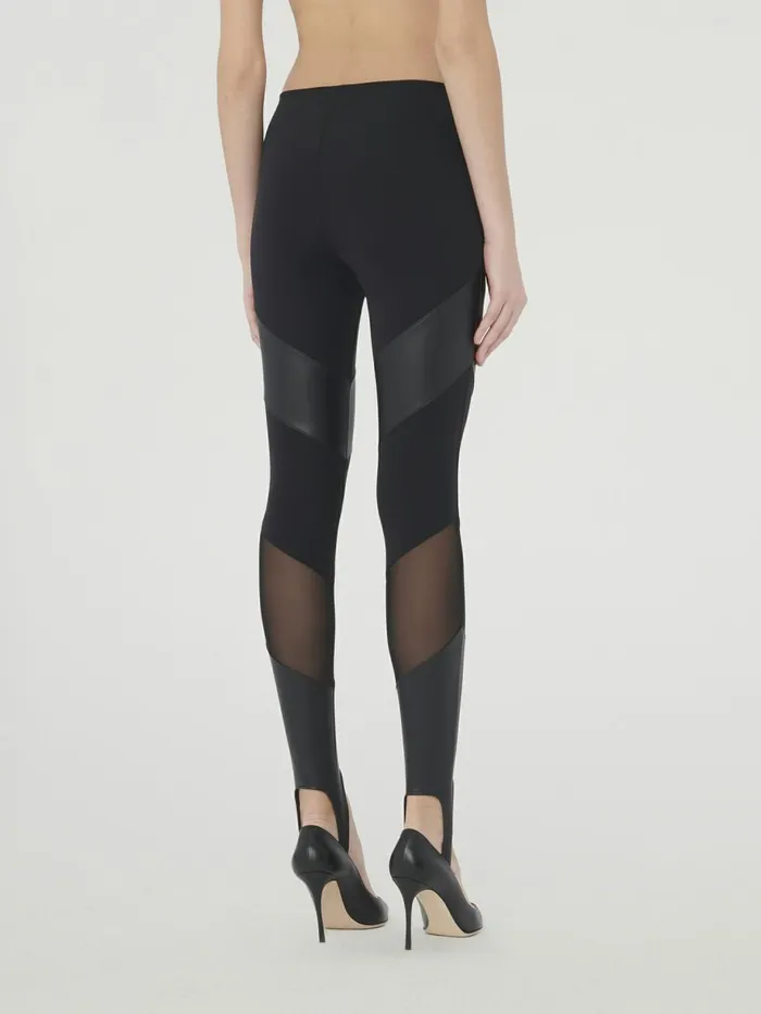 Eco Vegan Stirrup Trousers Black Women Wolford Trousers and Jumpsuits