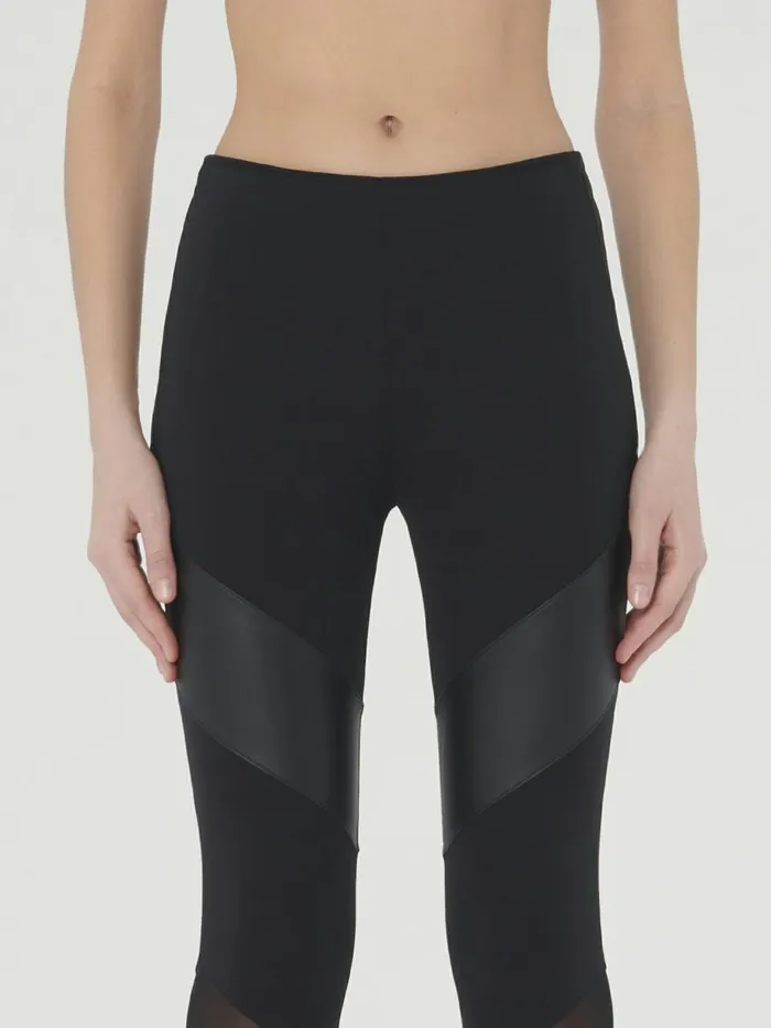 Eco Vegan Stirrup Trousers Black Women Wolford Trousers and Jumpsuits