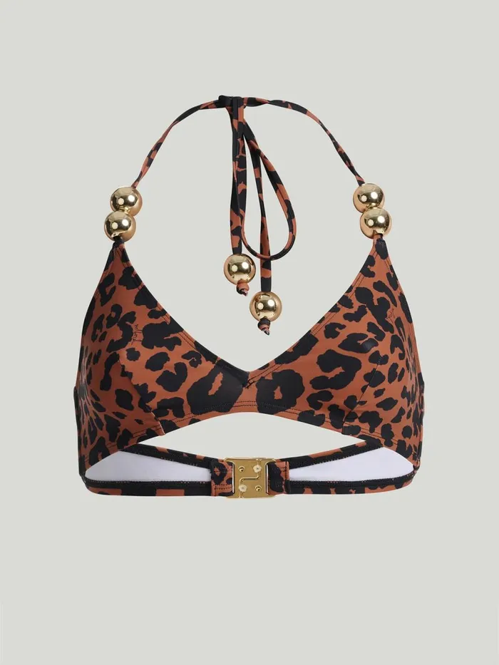 Essentials and Goldbubbles Top Bronze Print Women Wolford Swimwear