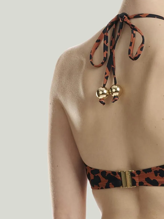 Essentials and Goldbubbles Top Bronze Print Women Wolford Swimwear
