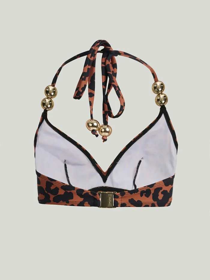 Essentials and Goldbubbles Top Bronze Print Women Wolford Swimwear
