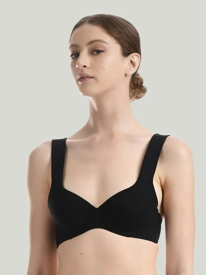 Essentials Demi Bikini Top Black Women Wolford Swimwear
