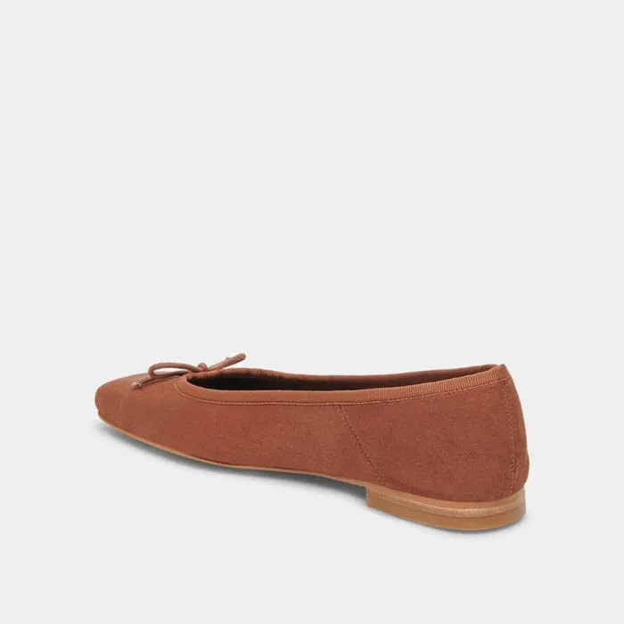Flats and Loafers Shop Dolce Vita Anisa Ballet Flats Copper Metallic Suede Designer Suede Ballet Flats Copper Metallic Suede