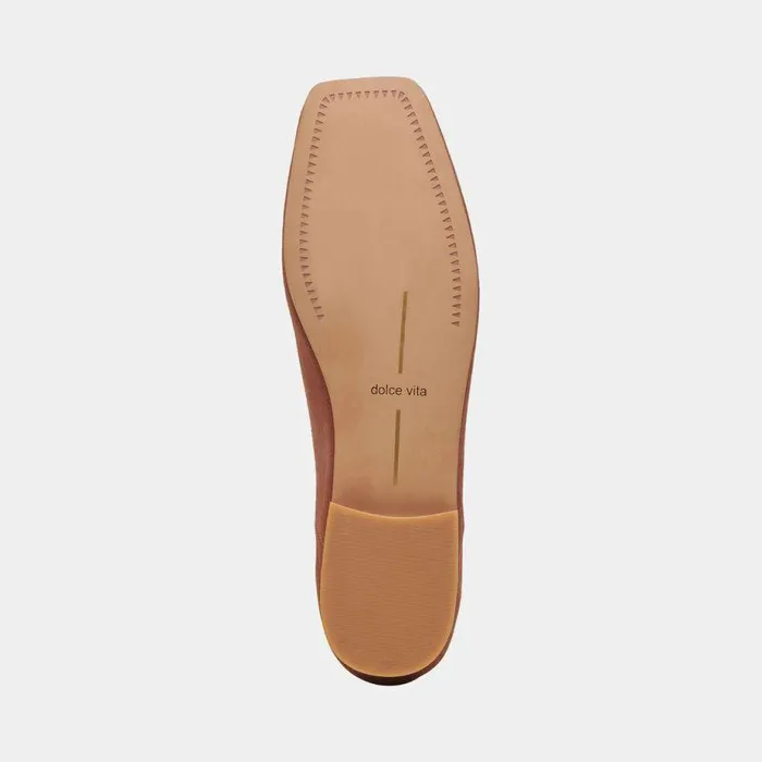 Flats and Loafers Shop Dolce Vita Anisa Ballet Flats Copper Metallic Suede Designer Suede Ballet Flats Copper Metallic Suede