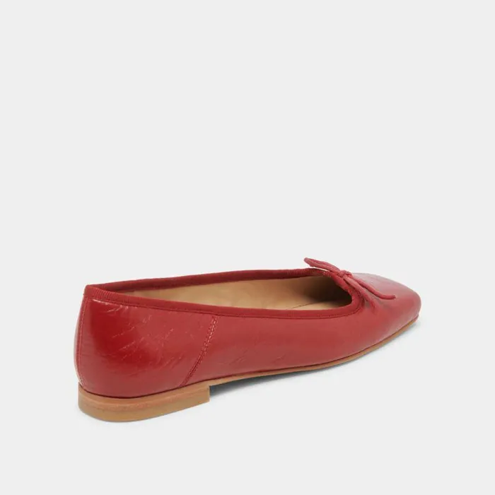 Flats and Loafers Shop Dolce Vita Anisa Ballet Flats Red Crinkle Patent Red Crinkle Patent