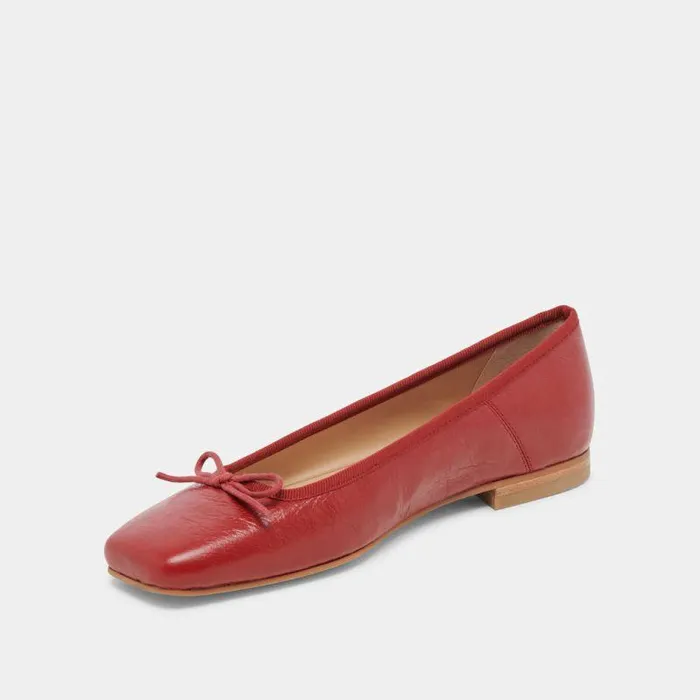 Flats and Loafers Shop Dolce Vita Anisa Ballet Flats Red Crinkle Patent Red Crinkle Patent