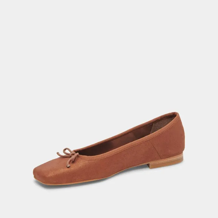 Flats and Loafers Shop Dolce Vita Anisa Wide Ballet Flats Copper Metallic Suede Women039s Wide Ballet Flats Copper Metallic Suede