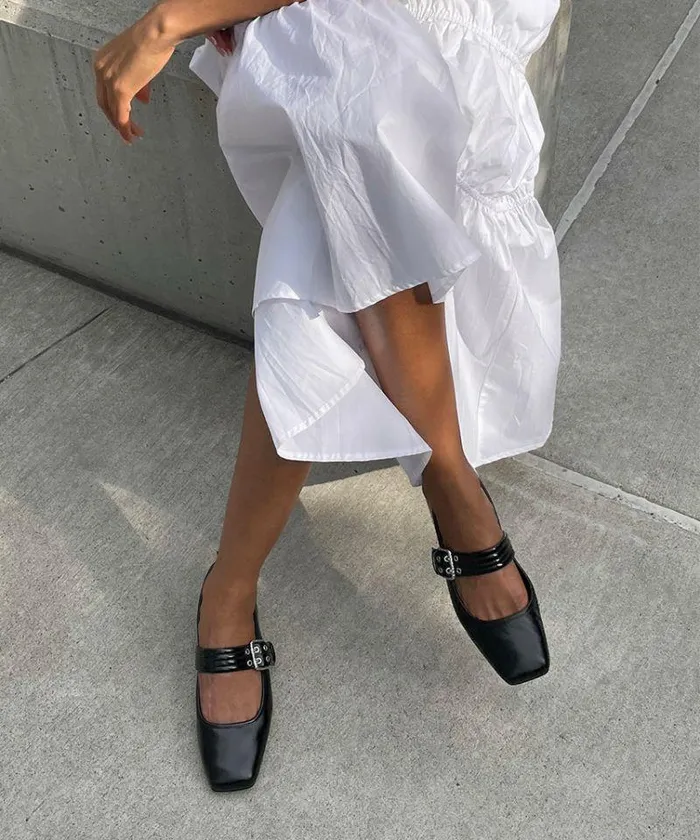 Flats and Loafers Shop Dolce Vita Arora Ballet Flats Midnight Crinkle Patent Designer Ballet Flats Midnight Crinkle Patent
