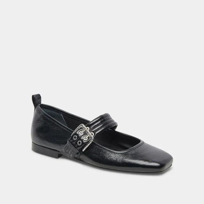 Flats and Loafers Shop Dolce Vita Arora Ballet Flats Midnight Crinkle Patent Designer Ballet Flats Midnight Crinkle Patent