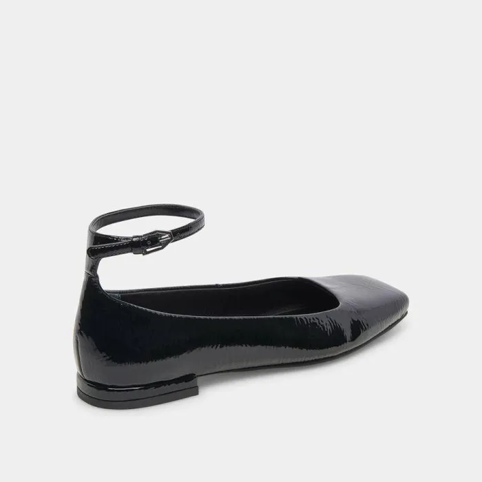 Flats and Loafers Shop Dolce Vita Ashya Ballet Flats Midnight Crinkle Patent Designer Ballet Flats Midnight Crinkle Patent