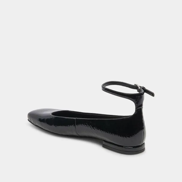 Flats and Loafers Shop Dolce Vita Ashya Ballet Flats Midnight Crinkle Patent Designer Ballet Flats Midnight Crinkle Patent