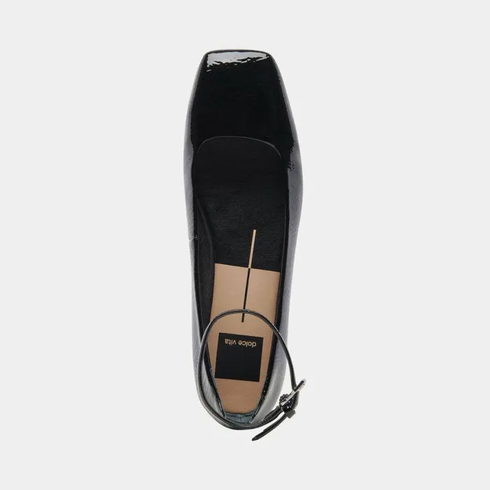 Flats and Loafers Shop Dolce Vita Ashya Ballet Flats Midnight Crinkle Patent Designer Ballet Flats Midnight Crinkle Patent