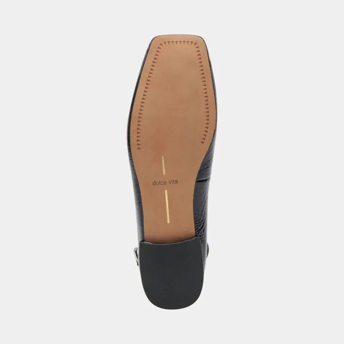 Flats and Loafers Shop Dolce Vita Ashya Ballet Flats Midnight Crinkle Patent Designer Ballet Flats Midnight Crinkle Patent