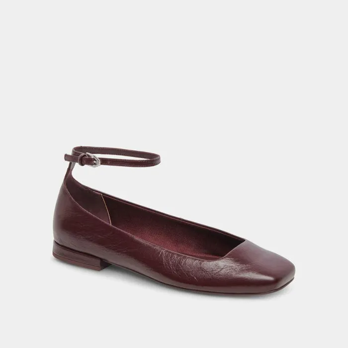 Flats and Loafers Shop Dolce Vita Ashya Ballet Flats Wine Crinkle Patent Wine Crinkle Patent