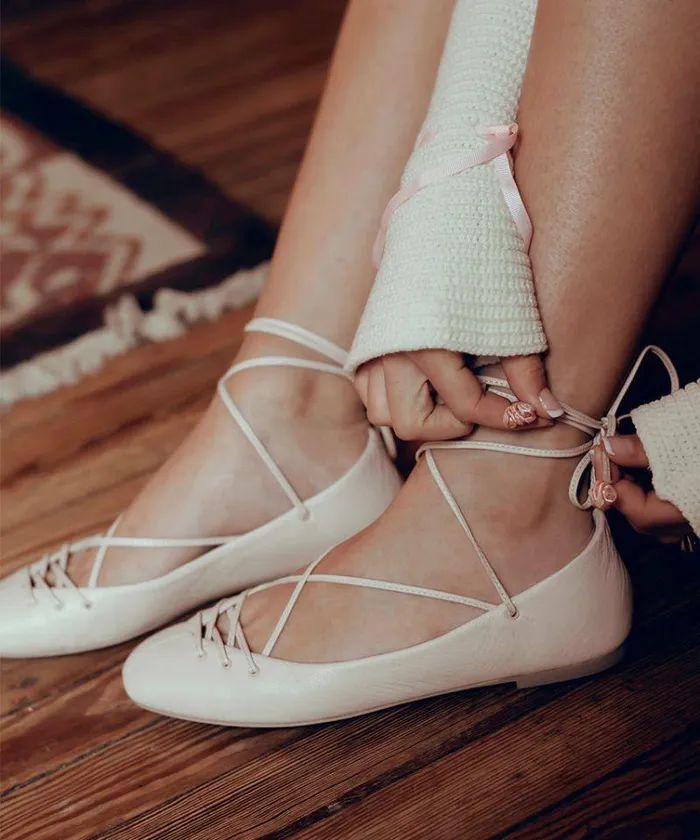 Flats and Loafers Shop Dolce Vita Beate Ballet Flats Light Pink Leather Light Pink Leather