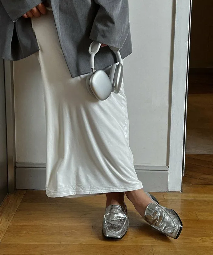 Flats and Loafers Shop Dolce Vita Beny Wide Flats Silver Distressed Leather Women039s Silver Wide Flats Silver Distressed Leather