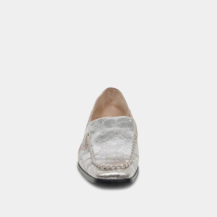 Flats and Loafers Shop Dolce Vita Beny Wide Flats Silver Distressed Leather Women039s Silver Wide Flats Silver Distressed Leather