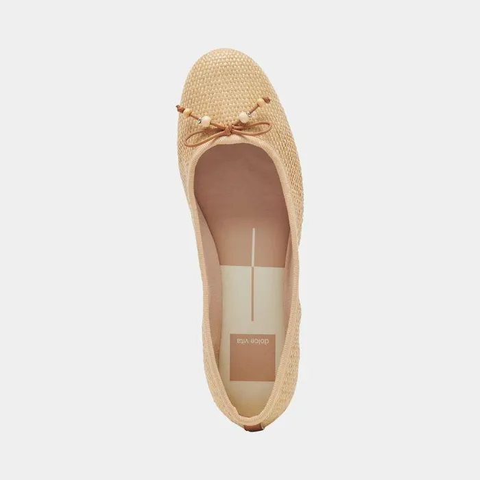 Flats and Loafers Shop Dolce Vita Cacy Ballet Flats Natural Raffia Natural Raffia
