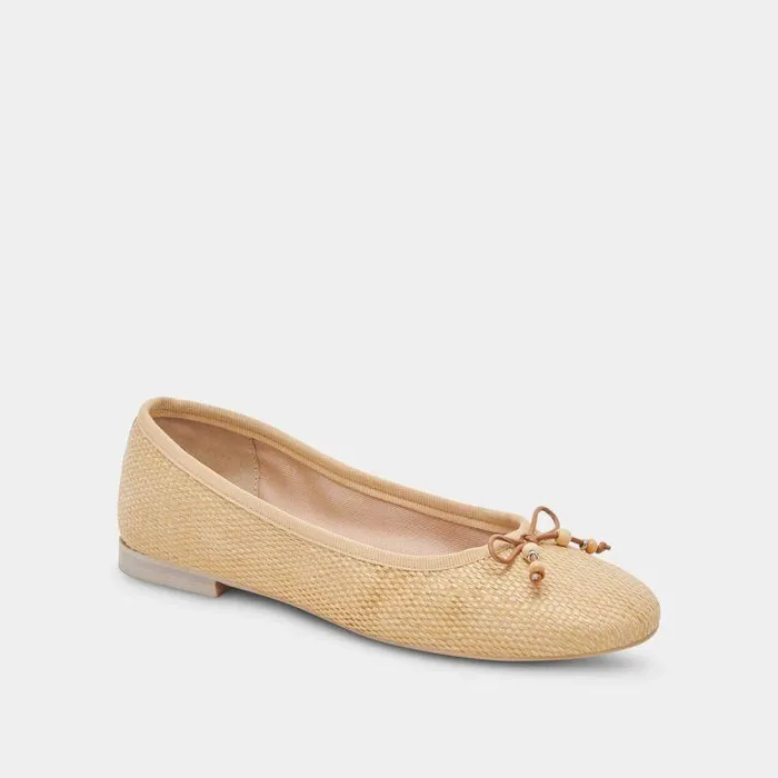 Flats and Loafers Shop Dolce Vita Cacy Ballet Flats Natural Raffia Natural Raffia