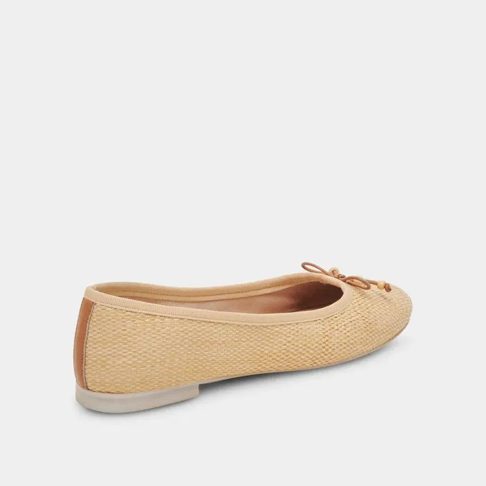 Flats and Loafers Shop Dolce Vita Cacy Ballet Flats Natural Raffia Natural Raffia