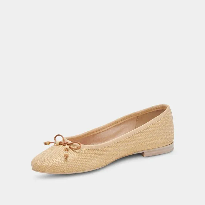 Flats and Loafers Shop Dolce Vita Cacy Ballet Flats Natural Raffia Natural Raffia
