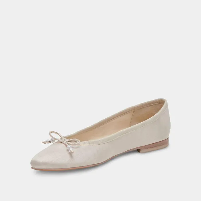 Flats and Loafers Shop Dolce Vita Cacy Pearl Ballet Flats Vanilla Pearls Vanilla Pearls