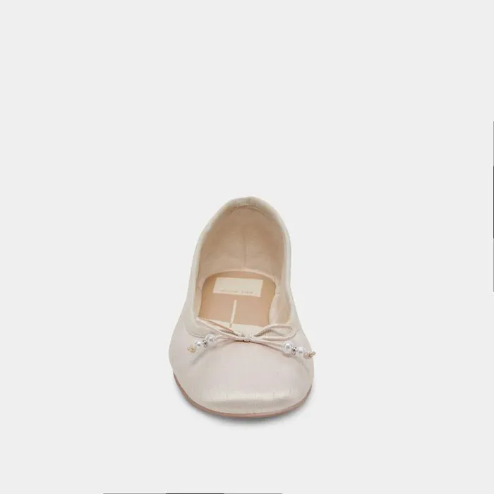 Flats and Loafers Shop Dolce Vita Cacy Pearl Ballet Flats Vanilla Pearls Vanilla Pearls