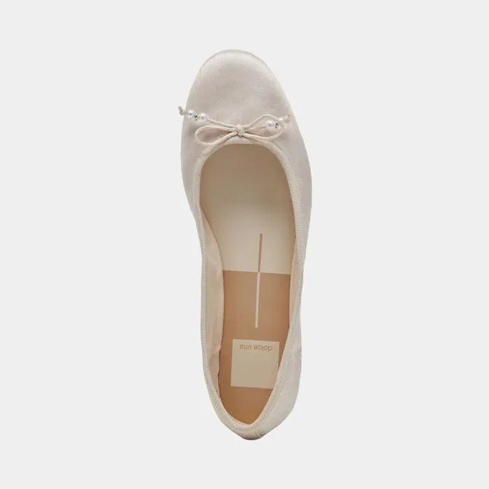 Flats and Loafers Shop Dolce Vita Cacy Pearl Ballet Flats Vanilla Pearls Vanilla Pearls