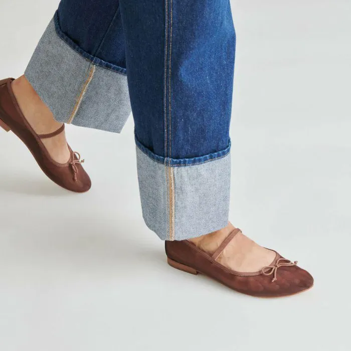 Flats and Loafers Shop Dolce Vita Cadel Ballet Flats Espresso Mesh Espresso Mesh