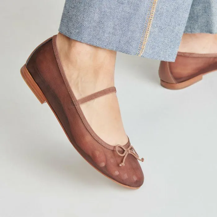 Flats and Loafers Shop Dolce Vita Cadel Ballet Flats Espresso Mesh Espresso Mesh