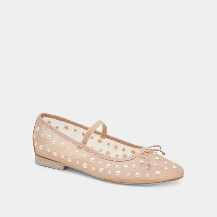 Flats and Loafers Shop Dolce Vita Cadel Pearl Ballet Flats Blush Mesh Blush Mesh