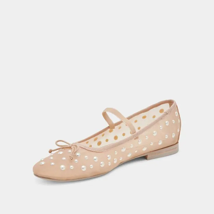 Flats and Loafers Shop Dolce Vita Cadel Pearl Ballet Flats Blush Mesh Blush Mesh